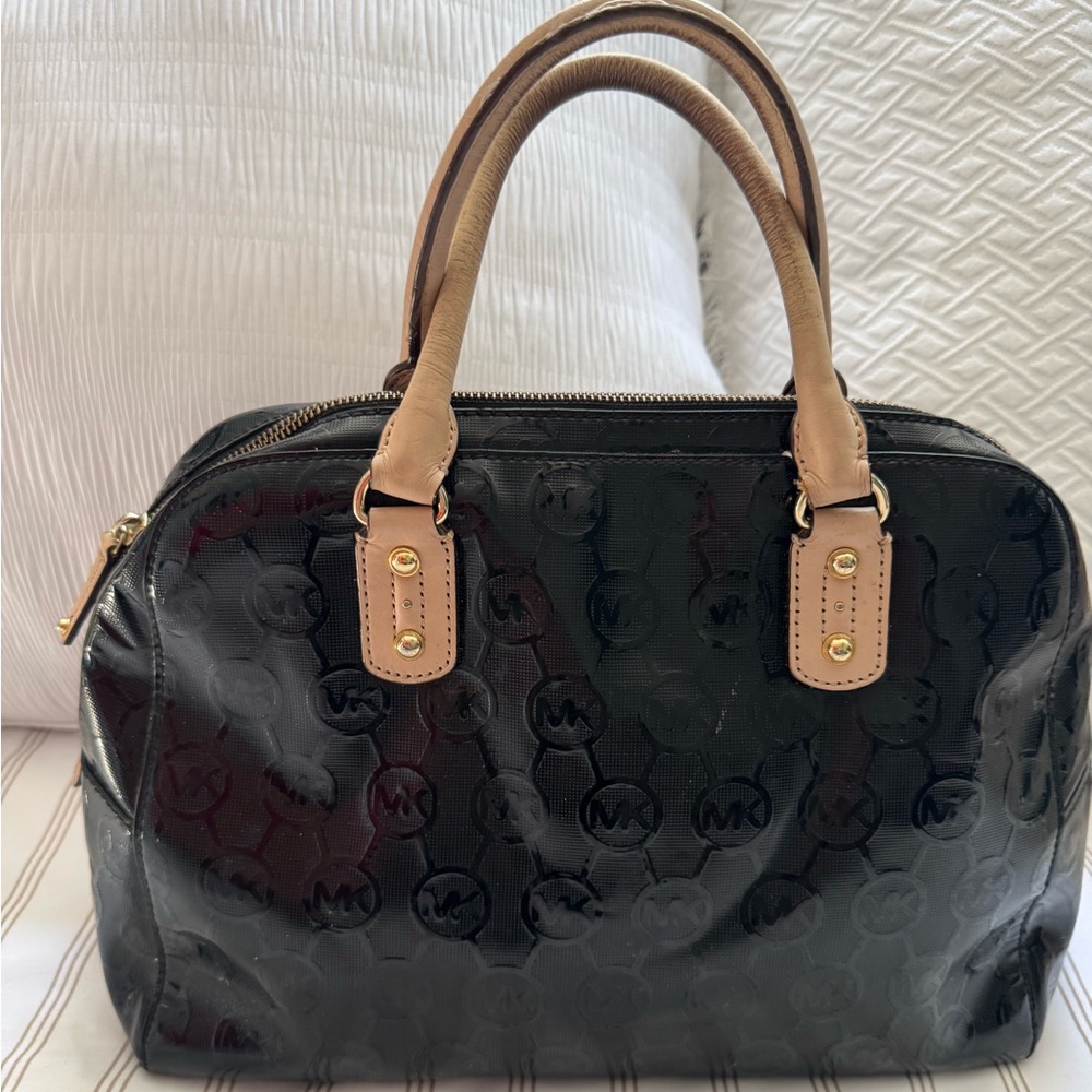 Michael Kors Black and Tan Logo Bag